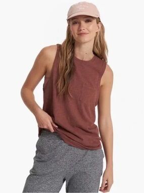 Vuori Sunset Tank in Hazelnut Brown Size XL Slubbed Pima Cotton New with Tags